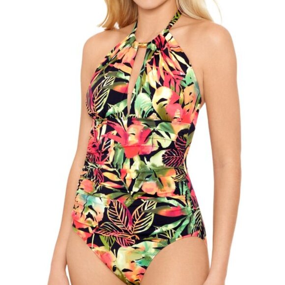 Lauren Ralph Lauren Tropical Floral One Piece Swimsuit - Picture 1 of 12